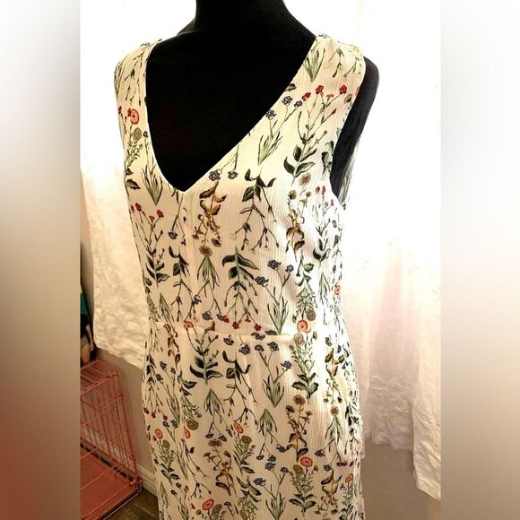 Rachel Ashwell Cottagecore Botanical Midi Dress V-neck Sleeveless Garden Style - Picture 15 of 15